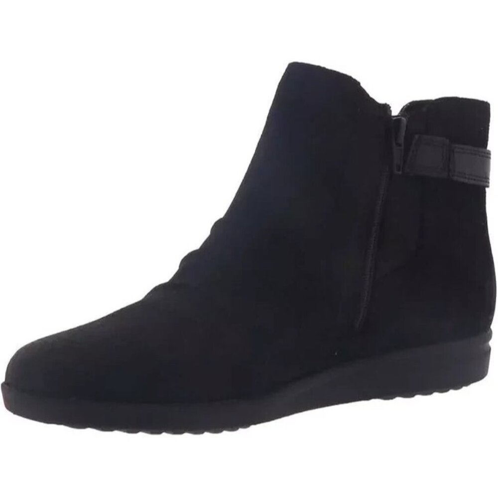 Clarks Women's 6.5 M Tamzen Mid Ankle Boot Black Leather Slip On NEW